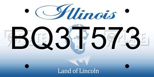 BQ3T573 Illinois License Plate