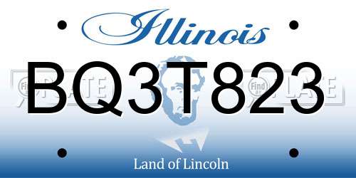 BQ3T823 Illinois License Plate