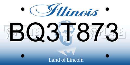 BQ3T873 Illinois License Plate