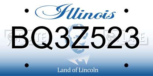 BQ3Z523 Illinois License Plate