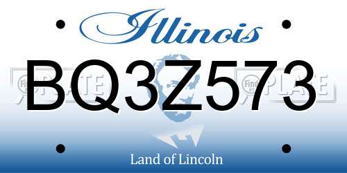 BQ3Z573 Illinois License Plate