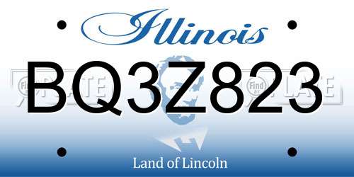BQ3Z823 Illinois License Plate