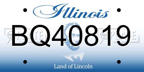 BQ40819 Illinois License Plate