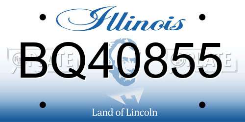 BQ40855 Illinois License Plate