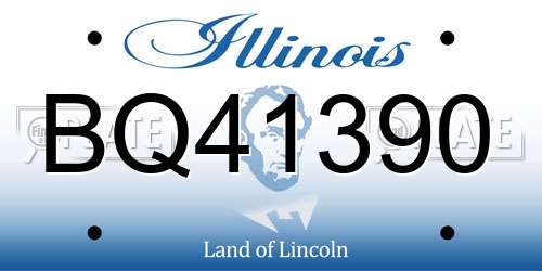 BQ41390 Illinois License Plate