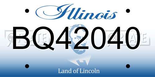 BQ42040 Illinois License Plate