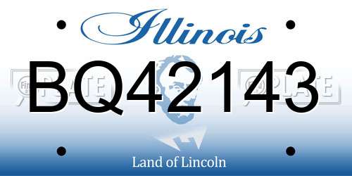BQ42143 Illinois License Plate
