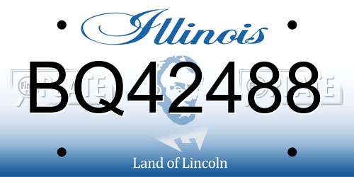 BQ42488 Illinois License Plate