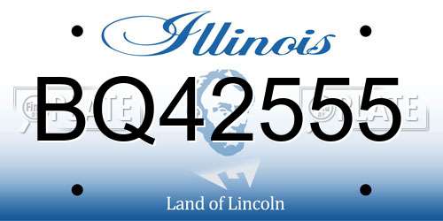 BQ42555 Illinois License Plate