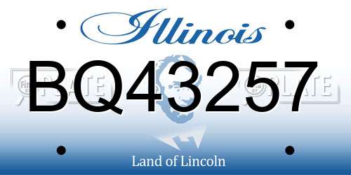 BQ43257 Illinois License Plate