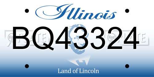 BQ43324 Illinois License Plate