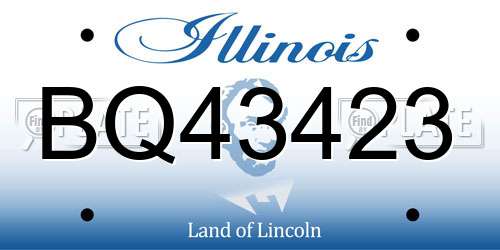 BQ43423 Illinois License Plate
