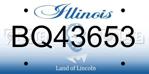 BQ43653 Illinois License Plate