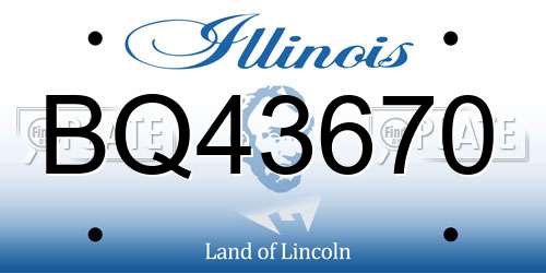 BQ43670 Illinois License Plate