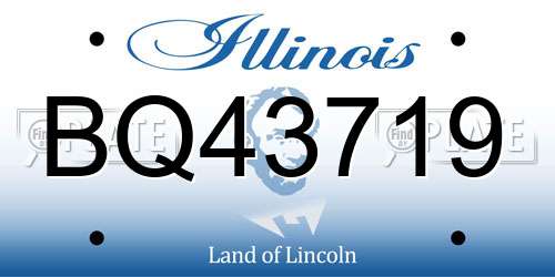 BQ43719 Illinois License Plate