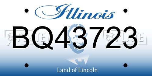 BQ43723 Illinois License Plate