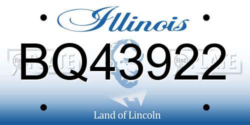 BQ43922 Illinois License Plate