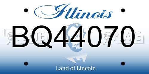 BQ44070 Illinois License Plate