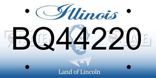 BQ44220 Illinois License Plate
