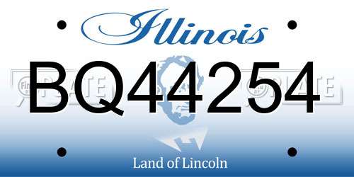 BQ44254 Illinois License Plate