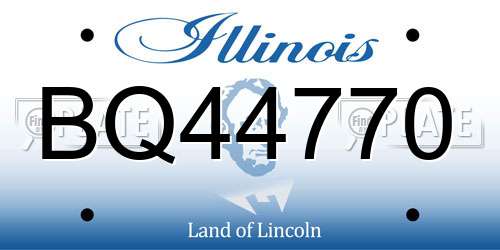 BQ44770 Illinois License Plate