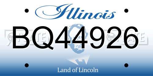 BQ44926 Illinois License Plate