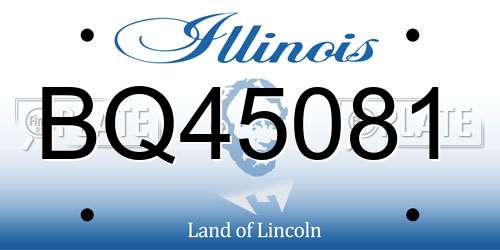 BQ45081 Illinois License Plate