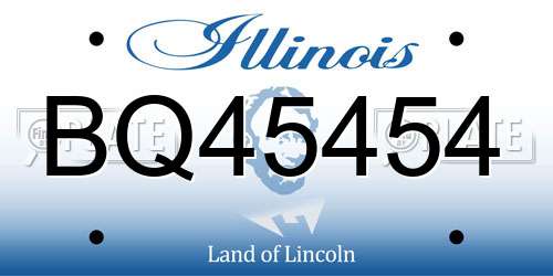 BQ45454 Illinois License Plate