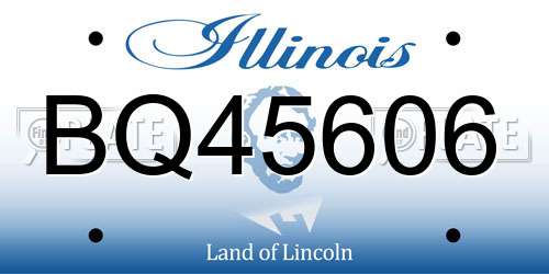 BQ45606 Illinois License Plate