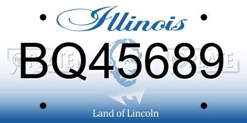 BQ45689 Illinois License Plate
