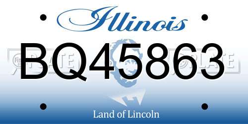 BQ45863 Illinois License Plate