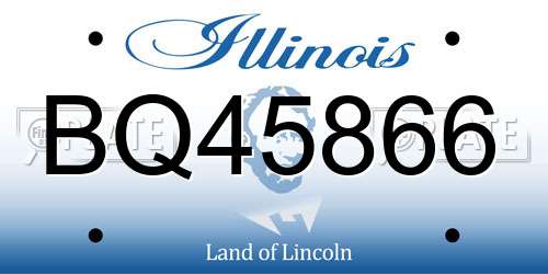 BQ45866 Illinois License Plate