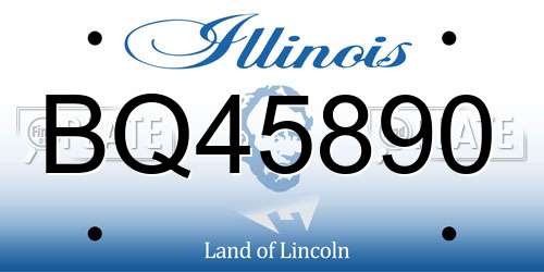 BQ45890 Illinois License Plate