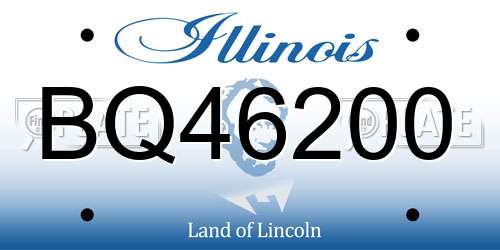 BQ46200 Illinois License Plate