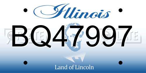 BQ47997 Illinois License Plate