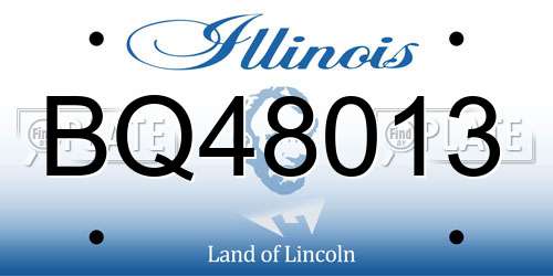 BQ48013 Illinois License Plate