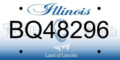 BQ48296 Illinois License Plate