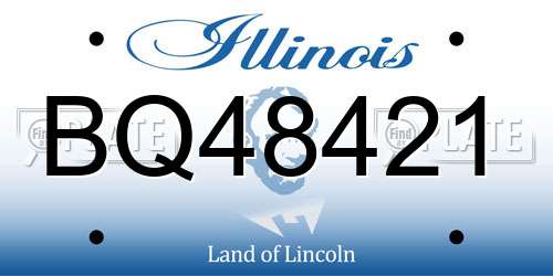 BQ48421 Illinois License Plate