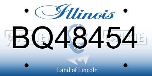 BQ48454 Illinois License Plate