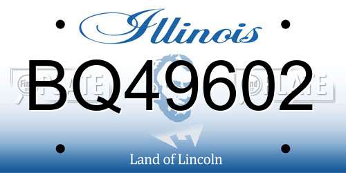 BQ49602 Illinois License Plate