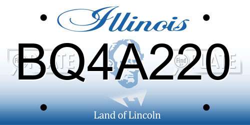 BQ4A220 Illinois License Plate