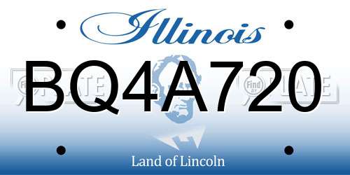 BQ4A720 Illinois License Plate