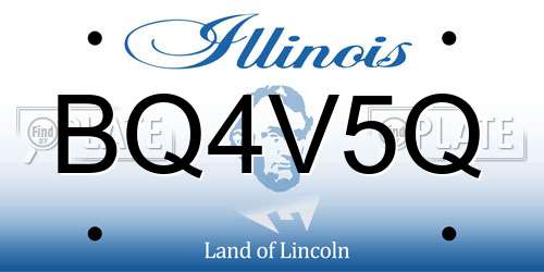 BQ4V5Q Illinois License Plate