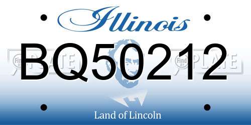 BQ50212 Illinois License Plate