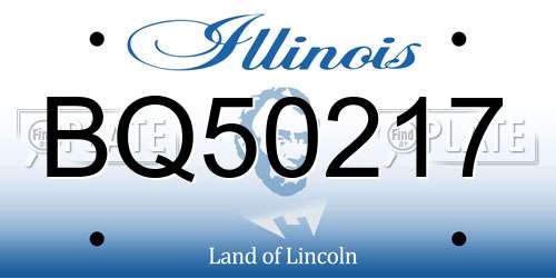 BQ50217 Illinois License Plate