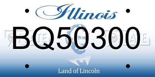 BQ50300 Illinois License Plate