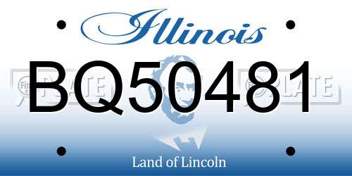 BQ50481 Illinois License Plate