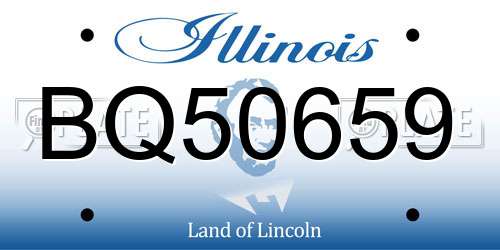 BQ50659 Illinois License Plate