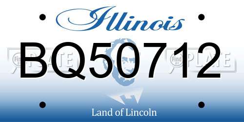 BQ50712 Illinois License Plate