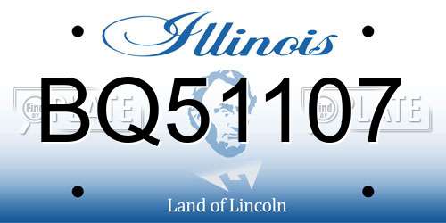 BQ51107 Illinois License Plate